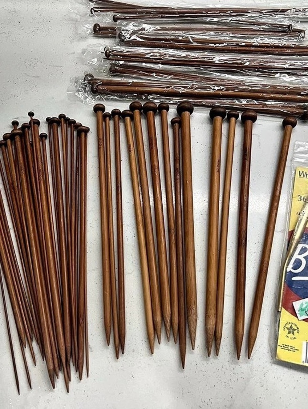Large LOT of Bamboo Knitting Needles, Wooden Knitting Needles for Beginners